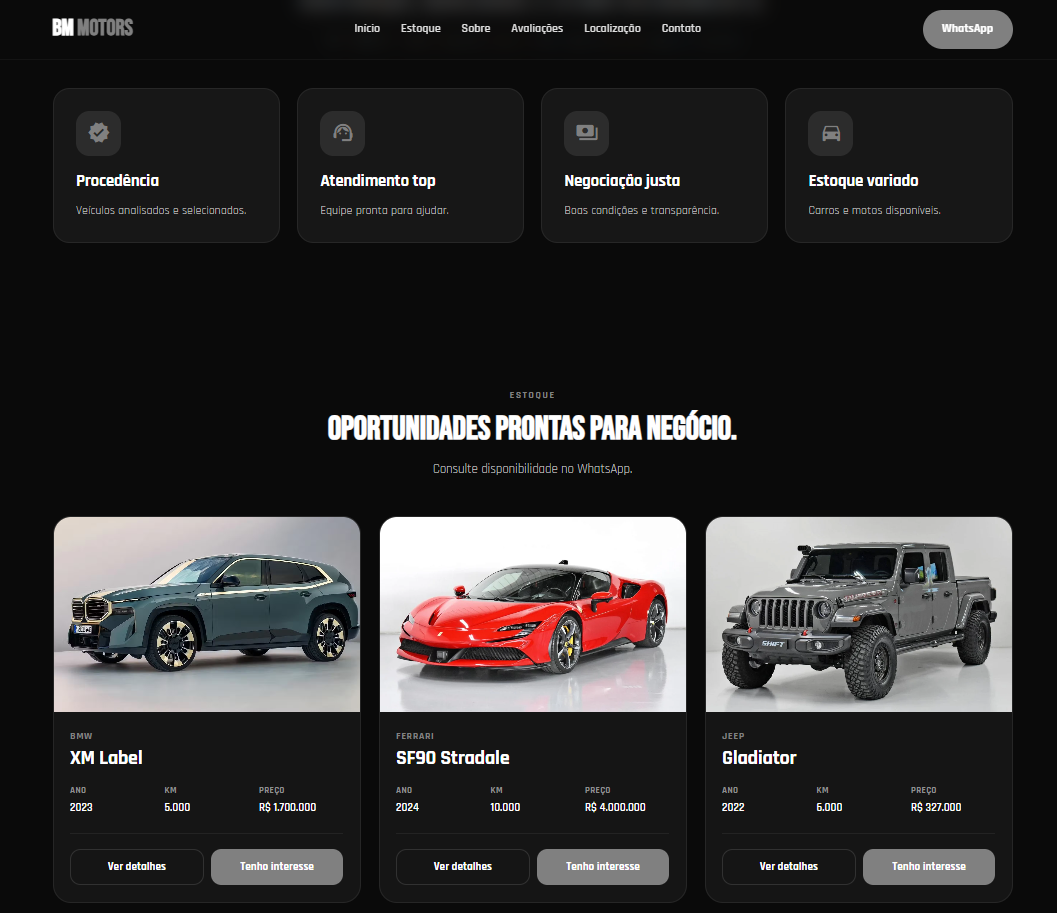 Exemplo do site